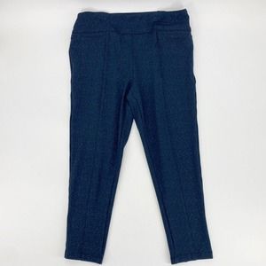 Betabrand Power Down Skinny Pants High Rise Navy Blue Speckle Sz XXL